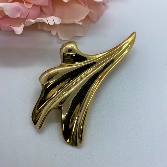 Broche Vintage Haute Couture Dorée - Années 80, Métal Et Alliage, Qualité Supérieure